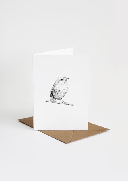 European robin (greeting card)