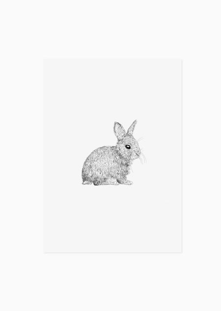 Rabbit (black-white) - A5 print