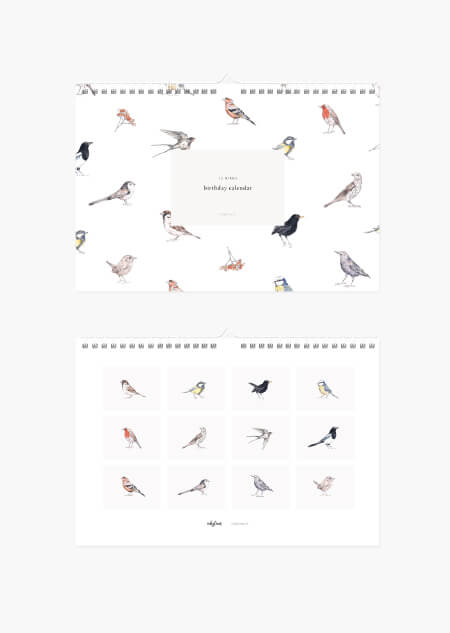 Birthday calendar - birds