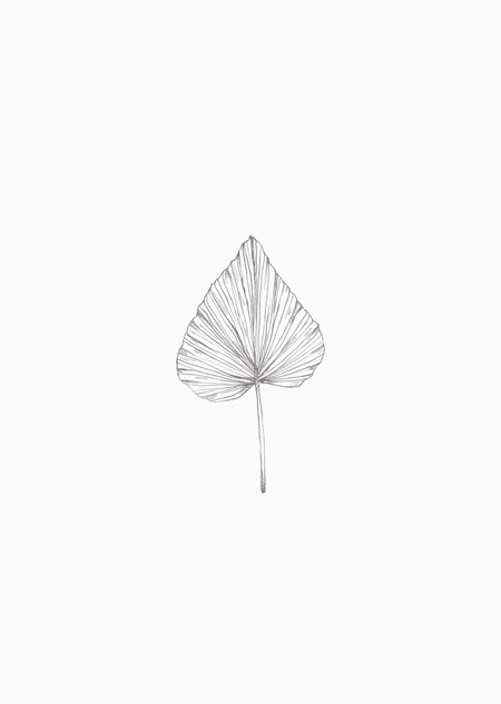 Palm leaf (black-white) - A5 print