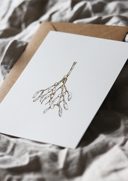 Mistletoe - gold foil
