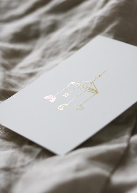 Gold foil - baby mobile