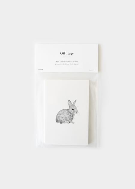 Cadeaukaartjes - 10x konijntje (zwart-wit)
