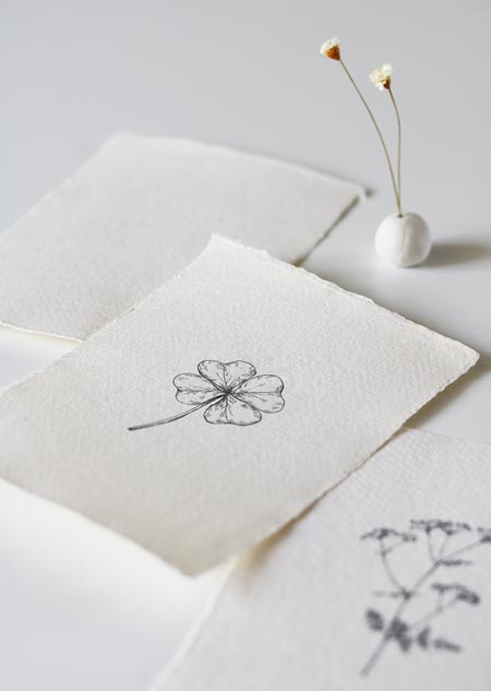 Four-leaf clover - handmade paper