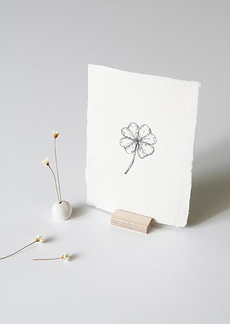 Four-leaf clover - handmade paper