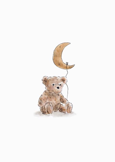 Teddybear & moon