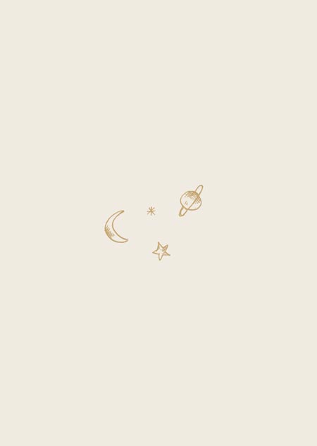 Moon and stars (beige) - A4