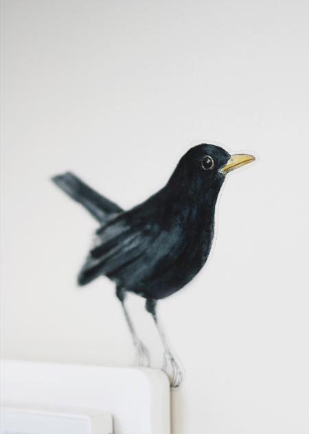 Wall sticker - blackbird (color)