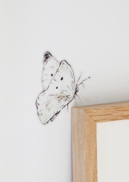 Muursticker - vlinder, hommel & madeliefje