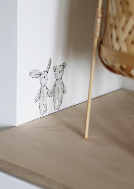 Wall sticker - teddybear & rabbit