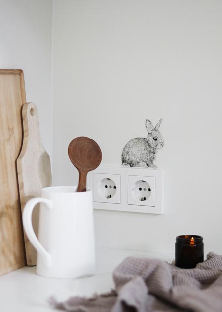 Wall sticker - rabbit (black-white)