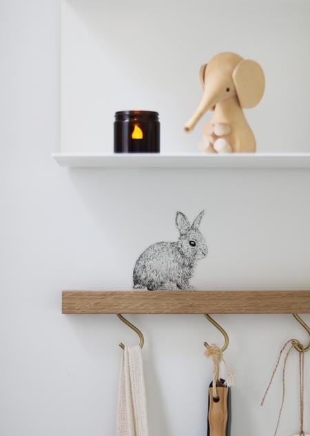 Wall sticker - rabbit (black-white)